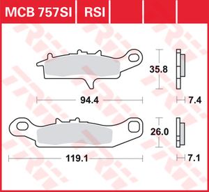 TRW Remblokken, en remschoenen voor de moto, MCB757SI Sinter offroad