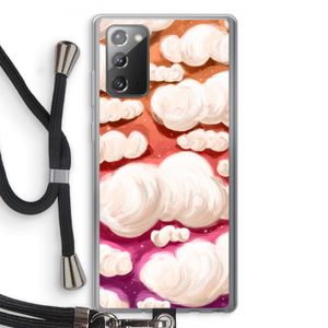 Katoen Wolken: Samsung Galaxy Note 20 / Note 20 5G Transparant Hoesje met koord