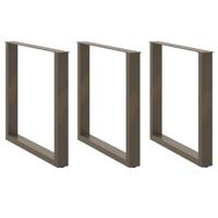 Eettafelpoten 3 st U-vormig 90x(72-73) cm staal naturel