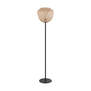 EGLO Dembleby Vloerlamp - E27 - 150 cm - Zwart/Natuur