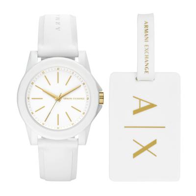 Horlogeband Armani Ax7126 Rubber Wit 20mm