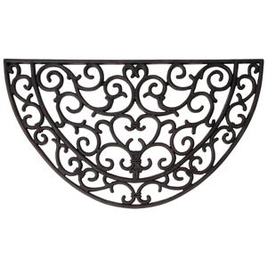 Esschert Design Deurmat - rubber - schoonloopmat - halfrond - 68 x 40 cm