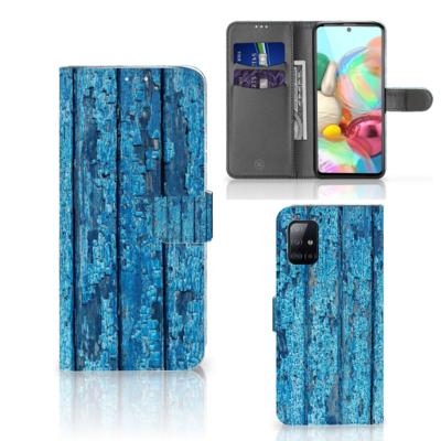 Samsung Galaxy A71 | Book Style Case | Wood Blue