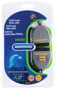 Bandridge SCART Kabel | SCART Male naar SCART Male | 3 m | Blauw | 1 stuks - BVL7103 BVL7103