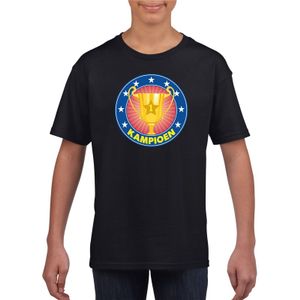 Zwart kampioen shirt voor kinderen