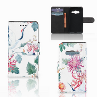 Samsung Galaxy Trend 2 Telefoonhoesje met Pasjes Bird Flowers - thumbnail