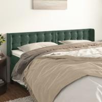Hoofdbord met randen 163x16x78/88 cm fluweel donkergroen