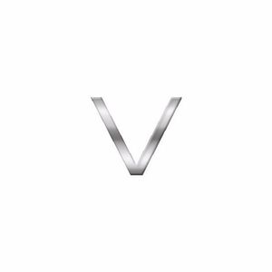 Chrome 3d plakletter V van 2,5 cm    -