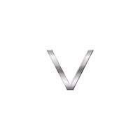 Chrome 3d plakletter V van 2,5 cm    -