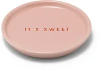 Vondels petit four bordje keramiek it's sweet 8.5x1cm pink Vondels petit four bordje keramiek it's sweet 8.5x1cm pink