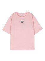 Dolce & Gabbana Kids t-shirt en coton à patch logo - Rose