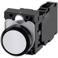 Siemens 3SU11000AB601FA0 3SU1100-0AB60-1FA0 Druktoets Kunststof frontring, Rond Knop Zwart, Wit 1 stuk(s)