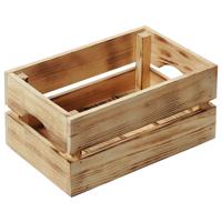 Fruitkisten opslagbox - old look - lichtbruin - hout - L30 x B20 x H15 cm   - - thumbnail