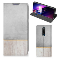 OnePlus 8 Book Wallet Case Wood Concrete - thumbnail