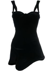 Mugler robe courte à encolure cœur - Noir