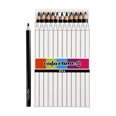 Creativ Company Driehoekige jumbo kleurpotloden - zwart, 12st.