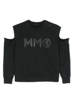 MM6 Maison Margiela Kids sweat imprimé à découpes aux épaules - Noir - thumbnail