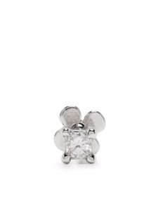 We by WHITEbIRD puces d'oreilles Princess en or blanc 14ct et 18ct ornées de diamants - Argent