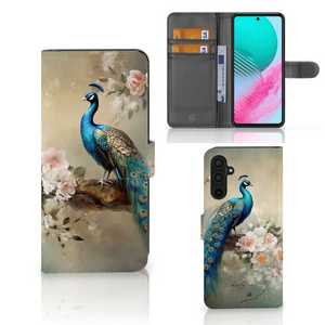 Telefoonhoesje met Pasjes voor Samsung Galaxy M54 Vintage Pauwen