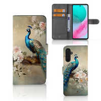 Telefoonhoesje met Pasjes voor Samsung Galaxy M54 Vintage Pauwen