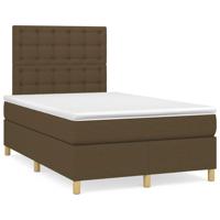 Boxspring met matras stof donkerbruin 120x190 cm Boxspring met matras stof donkerbruin 120x190 cm