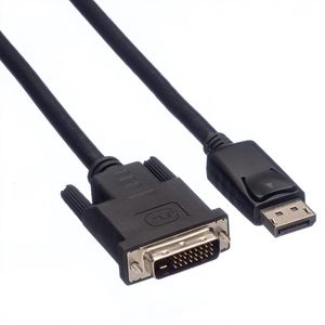 ROLINE DisplayPort Kabel DP Male - DVI Male (24+1), LSOH, zwart, 1,5 m