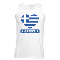 Griekenland hart vlag singlet shirt/ tanktop wit heren - thumbnail