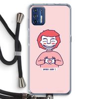 Hartje: Motorola Moto G9 Plus Transparant Hoesje met koord
