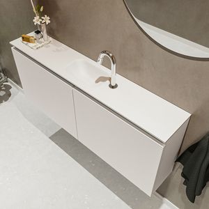 Mondiaz Ture 120cm toiletmeubel linen met wastafel talc midden 1 kraangat