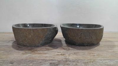 Riviersteen waskommen set RS250301AB, 38x34x15 cm