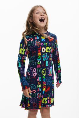 Langarmjurk met lettering - BLUE - 9/10 Langarmjurk met lettering - BLUE - 9/10