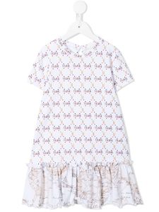 Alviero Martini Kids robe à motif monogrammé - Blanc