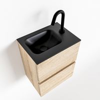 Toiletmeubel Mondiaz Ada | 40 cm | Meubelkleur Washed oak | Lex wastafel Urban Rechts | 1 kraangat