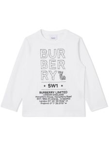 Burberry Kids t-shirt à logo imprimé - Blanc