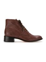 Sarah Chofakian leather ankle length boots - Marron