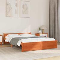 Bedframe Wasbruin 205.5 x 95.5 x 51 cm Massief grenenhout
