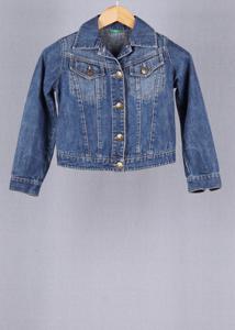 United Colours Of Benetton Blue vintage denim jacket in size XXS for Unisex