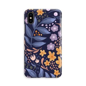 Flowers with blue leaves: iPhone X Volledig Geprint Hoesje