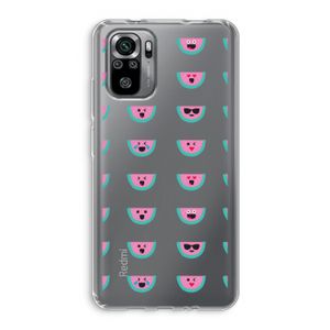 Smiley watermeloenprint: Xiaomi Redmi Note 10S Transparant Hoesje