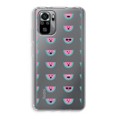 Smiley watermeloenprint: Xiaomi Redmi Note 10S Transparant Hoesje