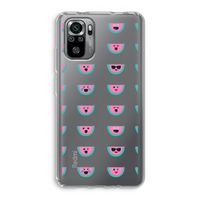 Smiley watermeloenprint: Xiaomi Redmi Note 10S Transparant Hoesje