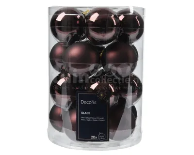 Kerstballen Glas Ø6cm Truffel Zwart 20st