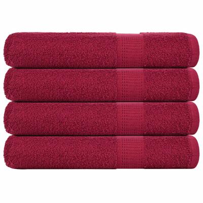 VidaXL Saunahanddoeken 4 st 80x200 cm 360g/m² 100% katoen bordeauxrood