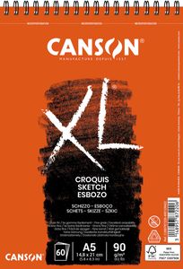 Canson schetsblok XL ft 14,8 x 21 cm (A5), blok van 60 blad