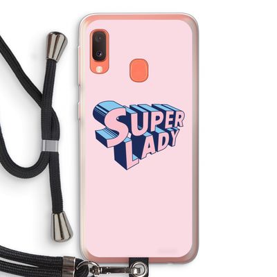 Superlady: Samsung Galaxy A20e Transparant Hoesje met koord