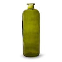 Bloemenvaas Jardin - transparant groen glas - D11 x H33 cm - flesvaas - thumbnail