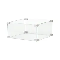 Veiligheidsglas voor inbouwbrander vierkant | Happy Cocooning | Accessoires voor buitenhaarden op gas | Doorzichtig