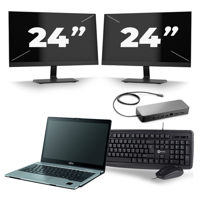 Fujitsu LifeBook S938 - Intel Core i7-8e Generatie - 13 inch - 16GB RAM - 256GB SSD - Windows 11 + 2x 24 inch Monitor