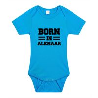 Born in Alkmaar cadeau baby rompertje blauw jongens 92 (18-24 maanden)  -