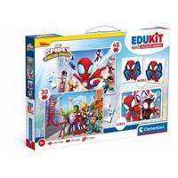 Clementoni - Edukit - 4 in 1 Spidey boxset - Een puzzel van 30 en 48 stukjes, een memo en zes blokjes - Vanaf 4 jaar
